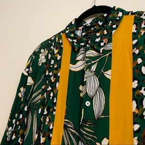 Zara - Floral/Animal Print Shirt